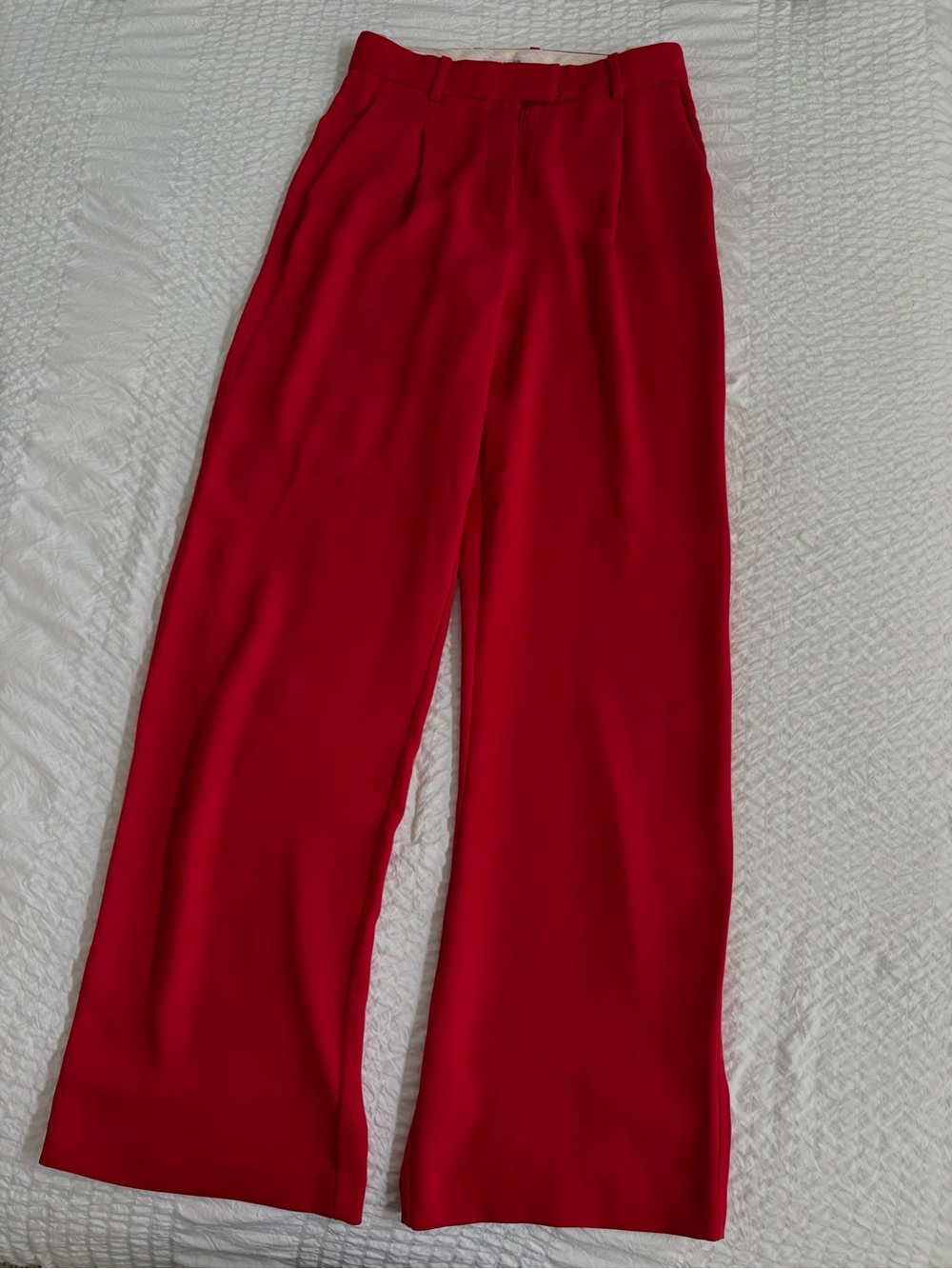 Aritzia/Babaton Effortless Red Straight-Leg Trousers